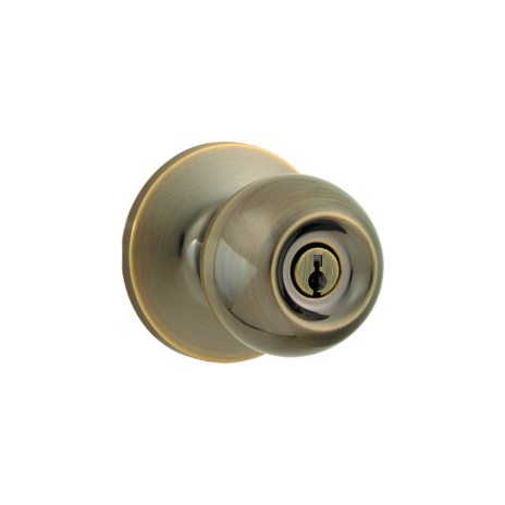 Cerradura pomo Bala con llave latón pulido 91160-036